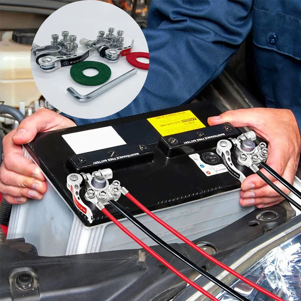 Auto Battery Terminal Connectors Positive Negative Car Battery Terminals Clamp Quick Release Disconnect