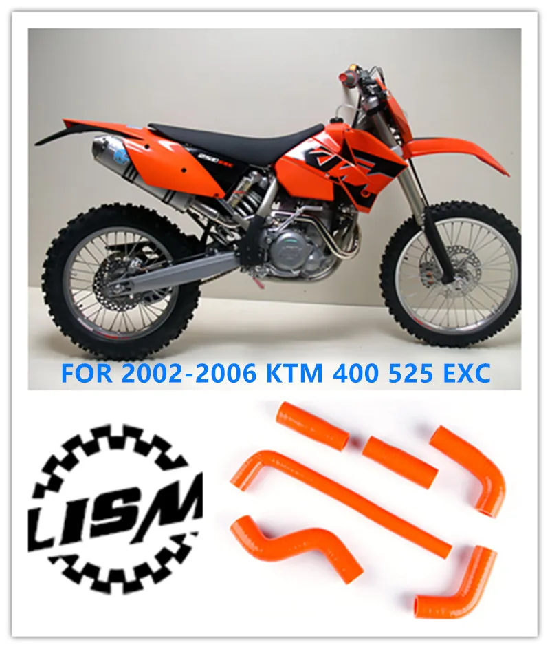 6PCS SILICONE RADIATOR HOSE FOR 2002-2006 KTM 400 525 EXC Replacement Part 2003 2004 2005