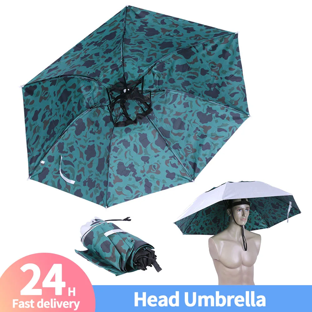 Parapluie chapeau pêche 95cm anti-UV pliable 3 sections - Protection pluie et soleil hommes femmes