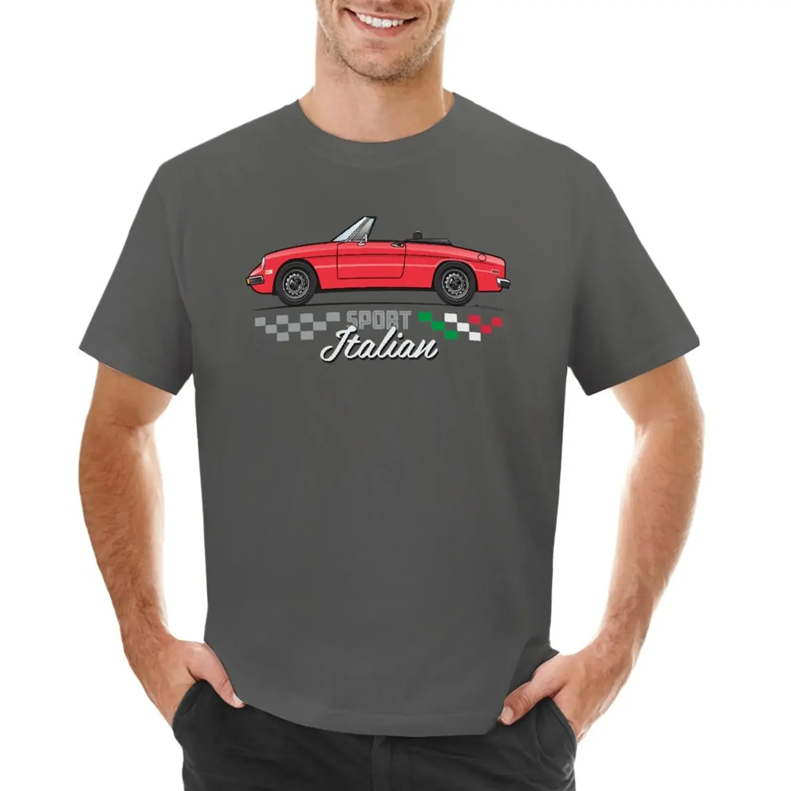 

Sport Italian Red T-shirt oversized sweat sublime t shirts for men cotton