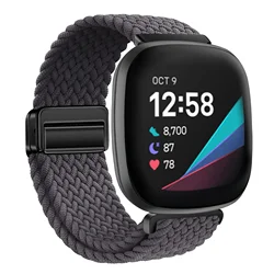Magnetic Buckle Nylon Strap for Smart Watches - Replaceable Wristband Accessory (Space gray)