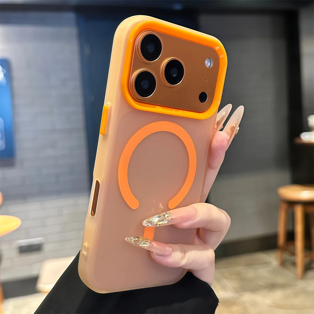Dopamine Original Orange Magnetic Matte Case with Translucent Frosted Cover