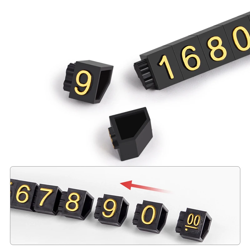 10sets Dollar Number Adjustable Mini Cube Price Tag Display Stand Price Number Labels For Clothes Phone Laptop Jewelry Price