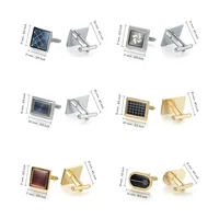 Man Shirt Cufflinks Copper Cufflinks For Mens Luxury Wedding Guests Gifts Round Square Fashion Jewelry Men Cuffs Links Tie Clip 6