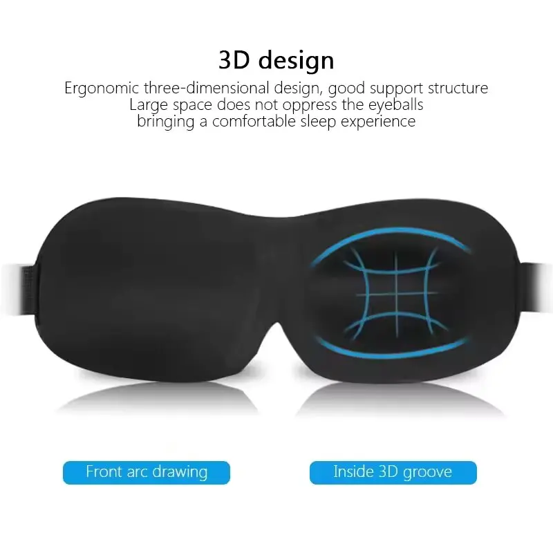 3D Contoured Sleep Eye Mask - Light Blocking Comfort for Restful Nights