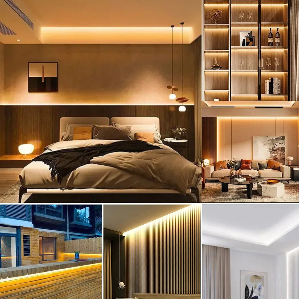 Led Strip Lights 220V High Brightness COB Led Strip IP65 Waterproof Adhesive Flexible Ribbon for Room Outdoor Garden Lighting 6