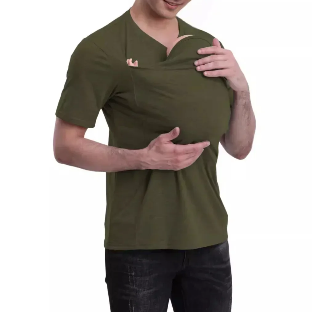 Kangaroo Dad Mom Multifunctional Clothes Soothing Shirts T-Shirt Vest Parent-Child  tshirt 4
