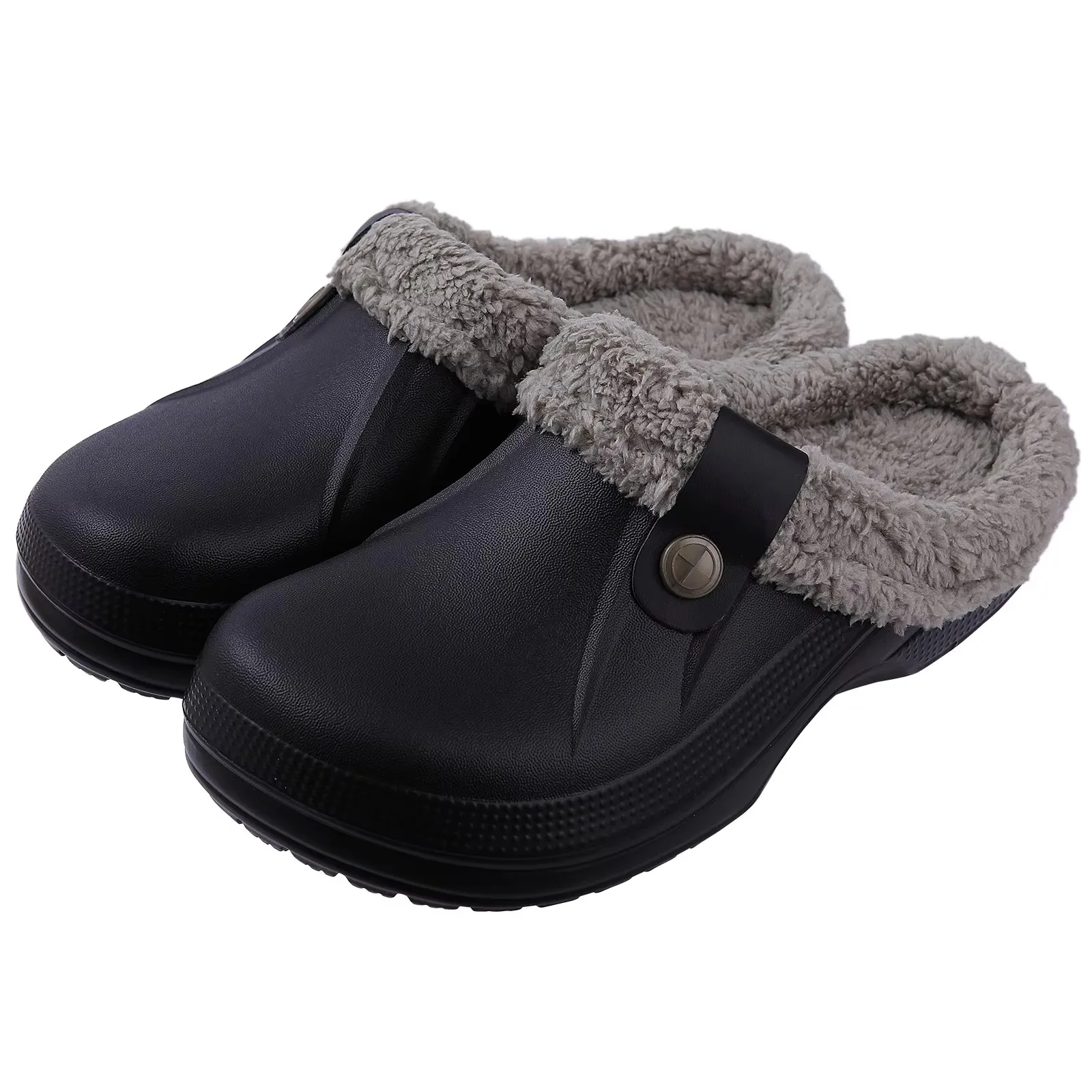 Crestar New Home Warm Slippers For Women Men Winter Soft Plush Slippers Female Clogs Outdoor Waterproof Non-slip Cotton Slippers 2