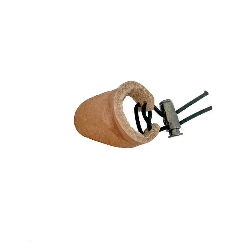 Leather Archery Finger Guard Ergonomic Archery Pull Arrow Finger Tip Protector Thumb Ring Tab Guard for Hunting Shooting