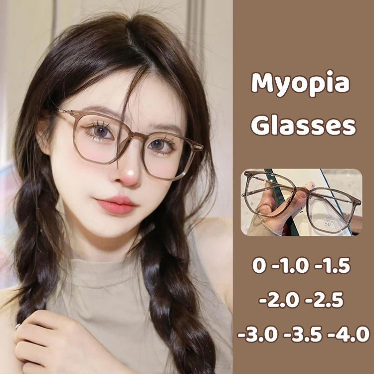 

Retro Polygon TR Anti-blue Light Myopia Glasses Female Big Frame Near Sight Eyewear Optical Spectacle Ultra Light Unisex Glasses