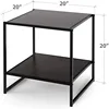Dane 20 Inch Black Frame Side Table, End Table, Easy Assembly, Rich Black Wood Grain (Espresso) 3