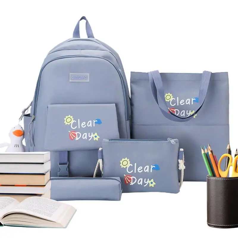 

Teen Girls Schoolbags Set Of 4 Students School Bags Spacious Shoulder Bag Stationery Organization School Bags For Summer Camp