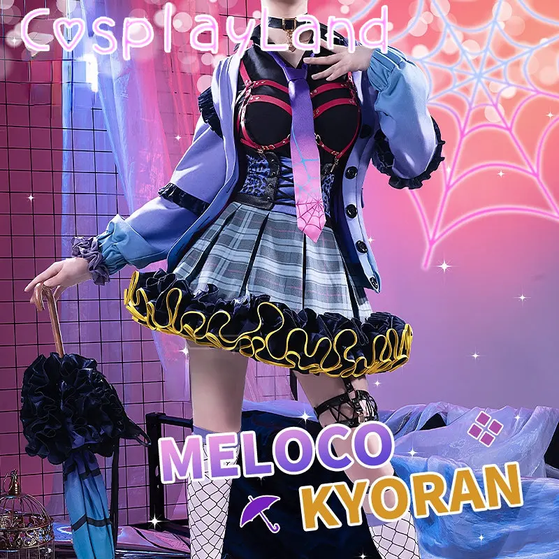 

Vtuber XSOLEIL Meloco Kyoran Cosplay Costume Halloween Game Suit Women Outfit Dress Anime Role Play Clothing Meloco Kyoran Dress