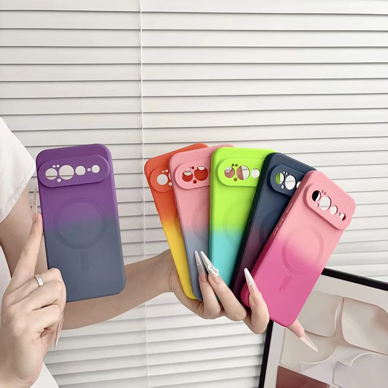 Gradient Mixed Color Wireless Charging Phone Case - All-Inclusive Protective Cover