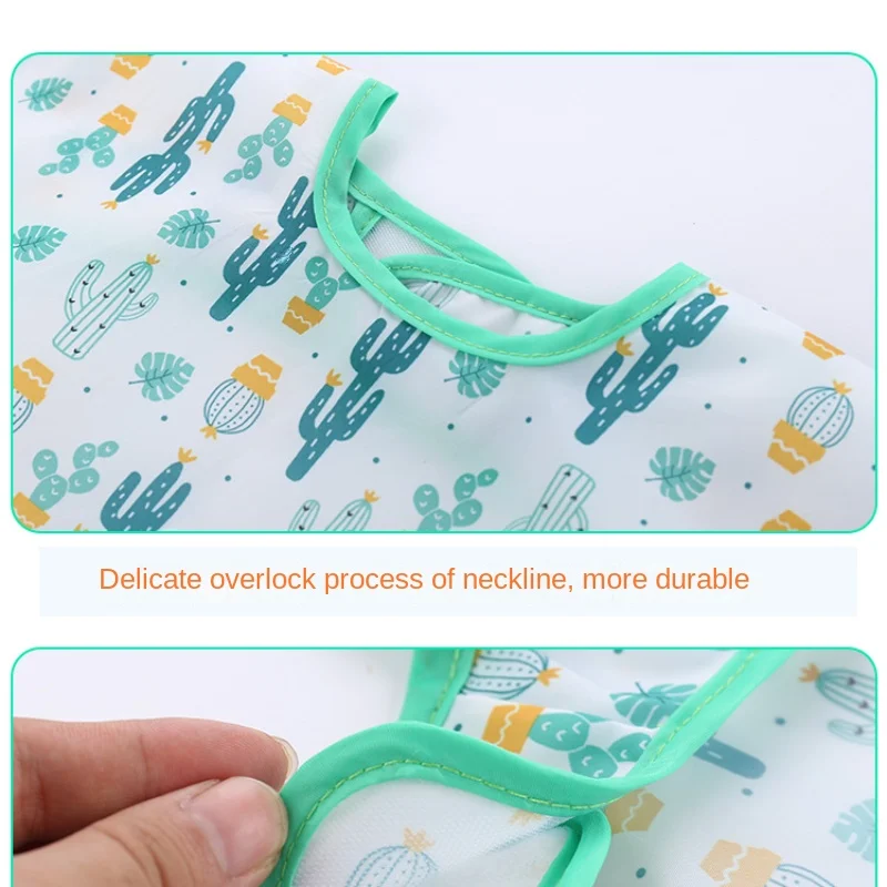 Baby Bib New Cartoon Toddler Waterproof Long Sleeve Child's Feeding Apron Cute Art Smock for 0-6 Years