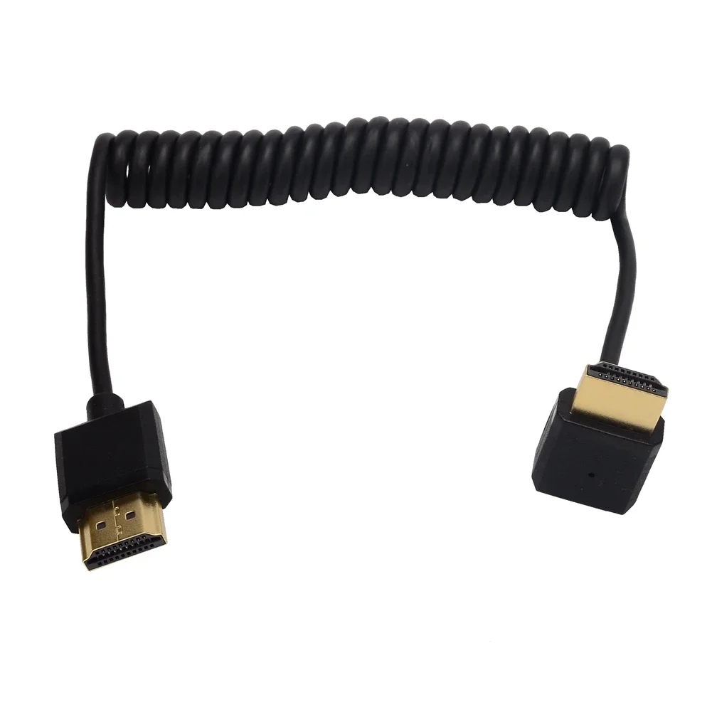 Фото Od3.2 мм супер мягкий тонкий 90 Угол 2,0 HDMI-совместимый эластичный пружинный скрученный кабель высокоскоростной 4K * 2K @ 60 Гц HD для камеры ноутбука №5