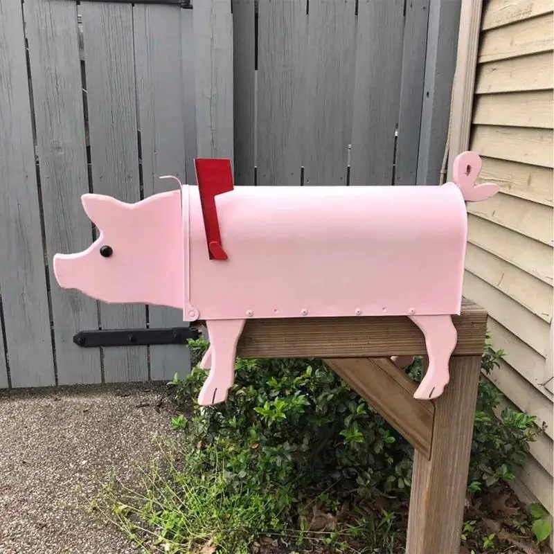 Garden Animal Shape Mailbox Weatherproof Dog And Pig Postal Box For Farm Yard Patio Creative Mailbox Outdoor Garden Decor