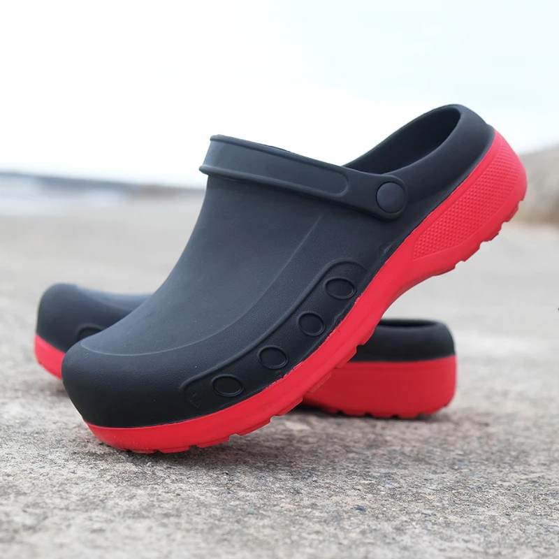 

Men Chef Clogs Men Kitchen Shoes EVA Injection Shoes Anti-slip Outsole Comfortable Garden Clogs Waterproof Sandal Big Size 36-49