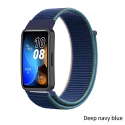 Nylon Sport Wristband Bracelet - Premium Replacement Strap for Huawei band 9 (Dark navy)