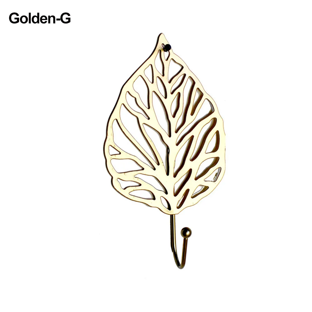 Wrought Iron Leaf Shape Wall Hanger Hook for Home Decoration