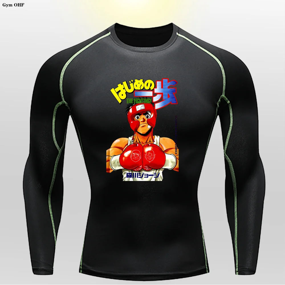 Children's High Elasticity Tight T-shirts Anime Printed Themed Clothing Quick Drying Sweat Absorbing Breathable GYM