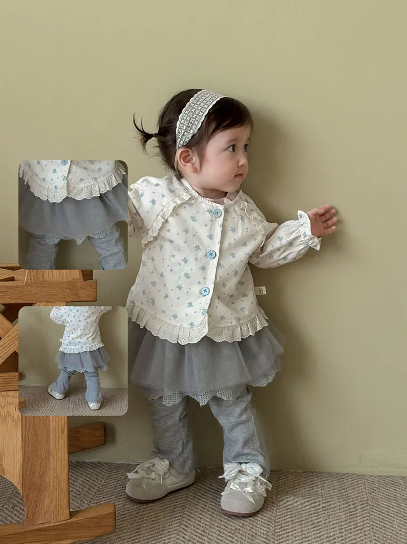 Girls Autumn Leggings with Mesh Skirt