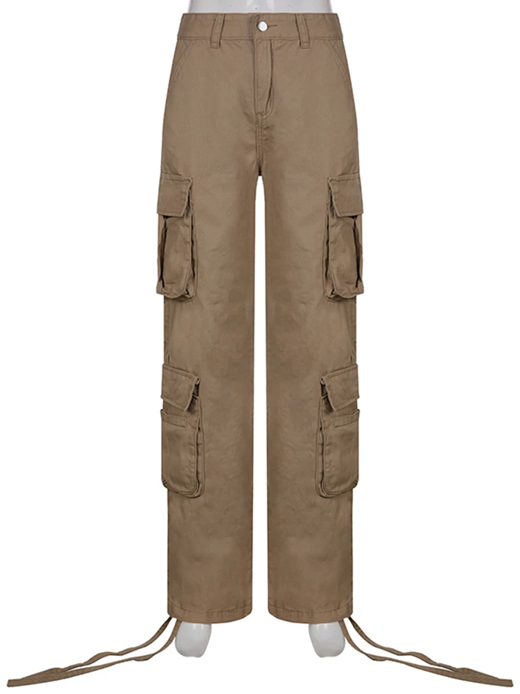 Solid Corduroy Cargo Pants Casual Elastic Waist Pants - Temu