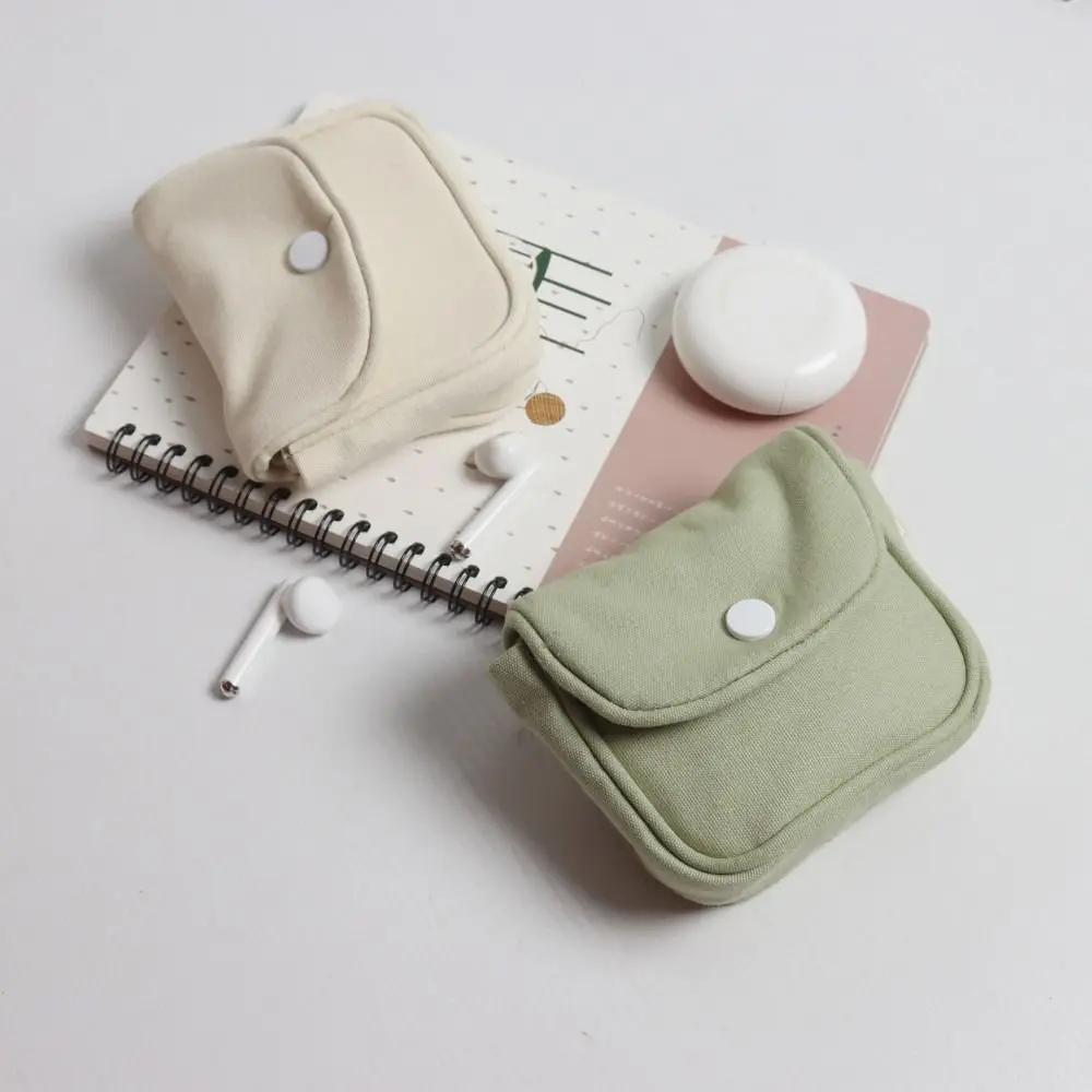 

Mini Coin Purse New Portable Cotton Headphone Bag Solid Color Lightweight Cash Wallet Women