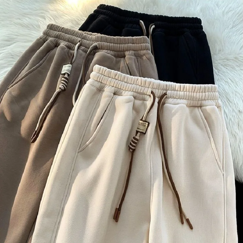 

Y2k Harajuku Fashion Wide Legs Solid Color Bunched Foot Pants Sweatpants Women Spring Autumn Korean Version Relaxed Casual Pants