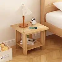 Simple Bedside table Solid Wood Nightstands Double-Layer Night table Living Room Sofa Side Table Modern Home Bedroom furniture 1