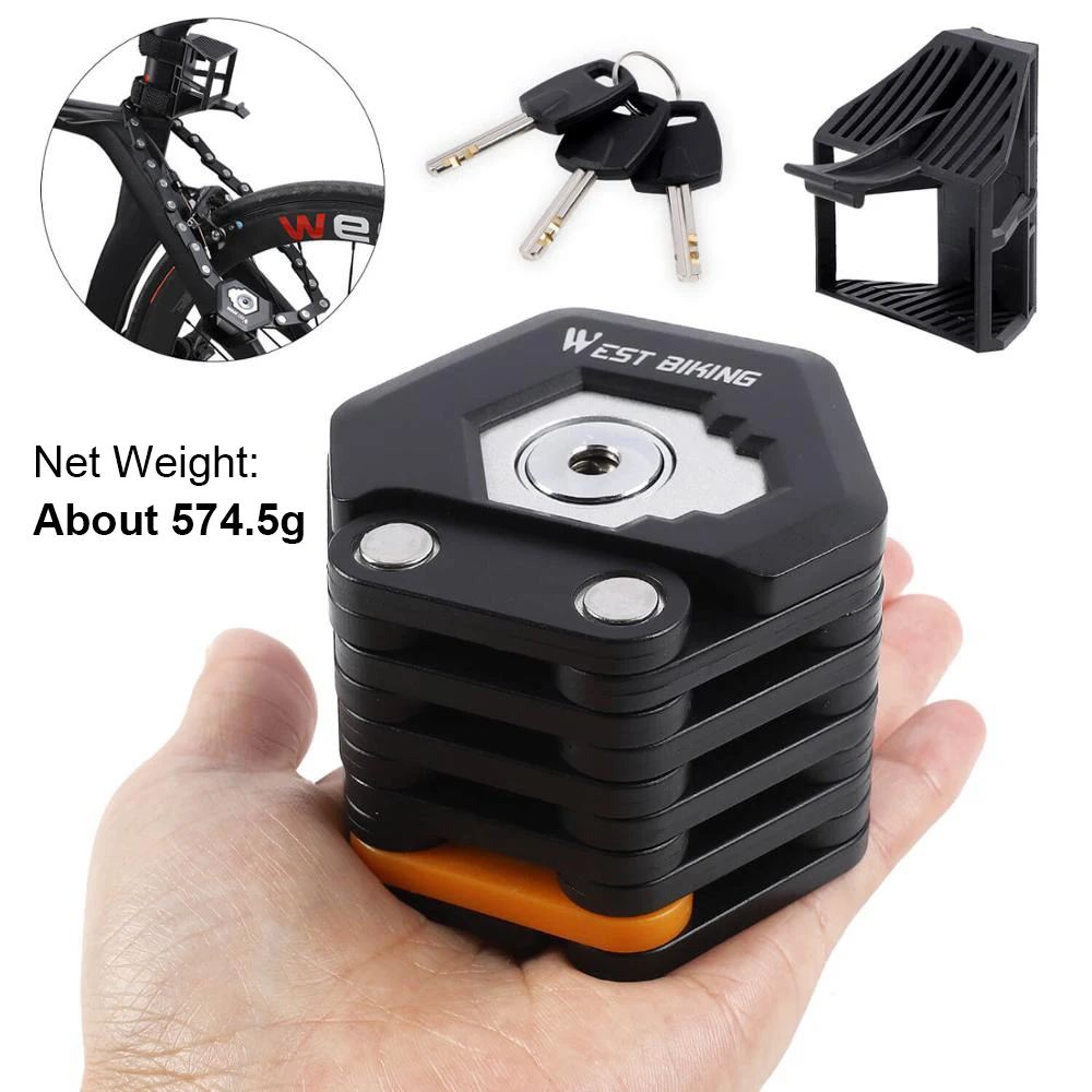 Bike Lock Antitheft Foldable Chain Locks 26Section Alloy Steel