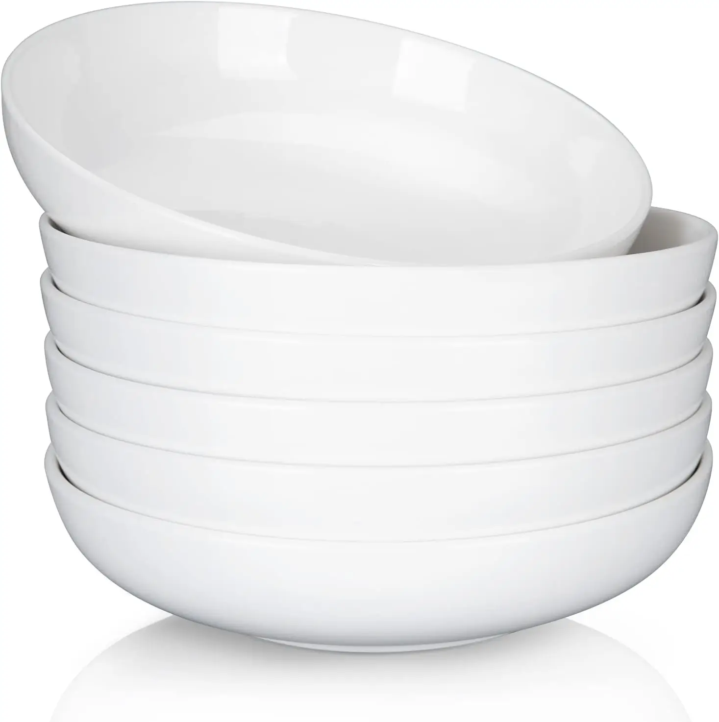 6-Pack 22oz Porcelain Pasta & Salad Bowls – Dishwasher Safe 1