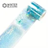 2m Laser Iridescent PET Tape Blue Flower Transparent Roll Stickers Decorative Adhesive Tape For Scrapbooking Journal Stationery 5