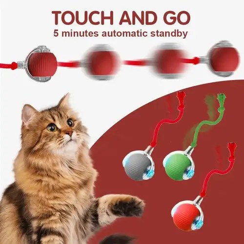 New Cat Interactive Ball Toy,Automatic Rolling Cat Ball Rechargeable,Smart Kitten Interactive Toy,Intelligent Balls Toy for Cat - Image 6