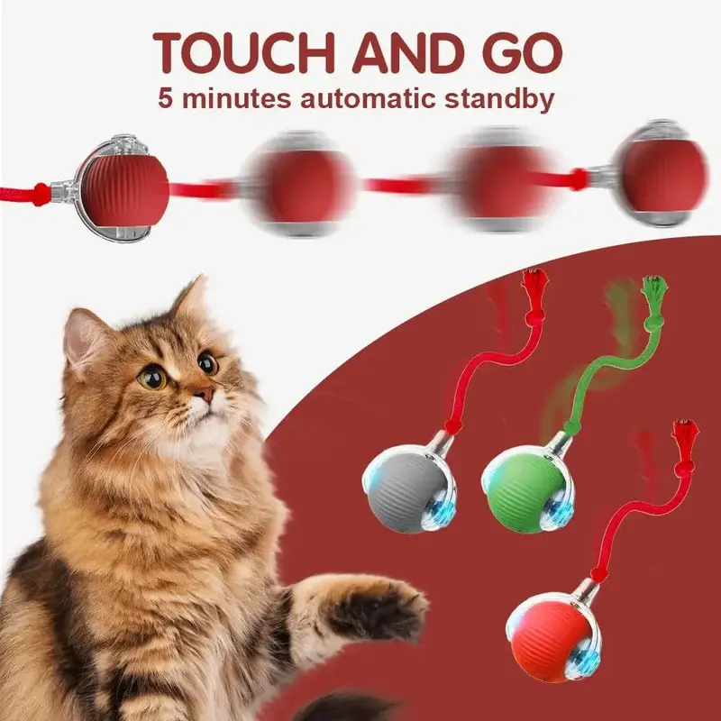 New Cat Interactive Ball Toy,Automatic Rolling Cat Ball Rechargeable,Smart Kitten Interactive Toy,Intelligent Balls Toy for Cat - Image 6