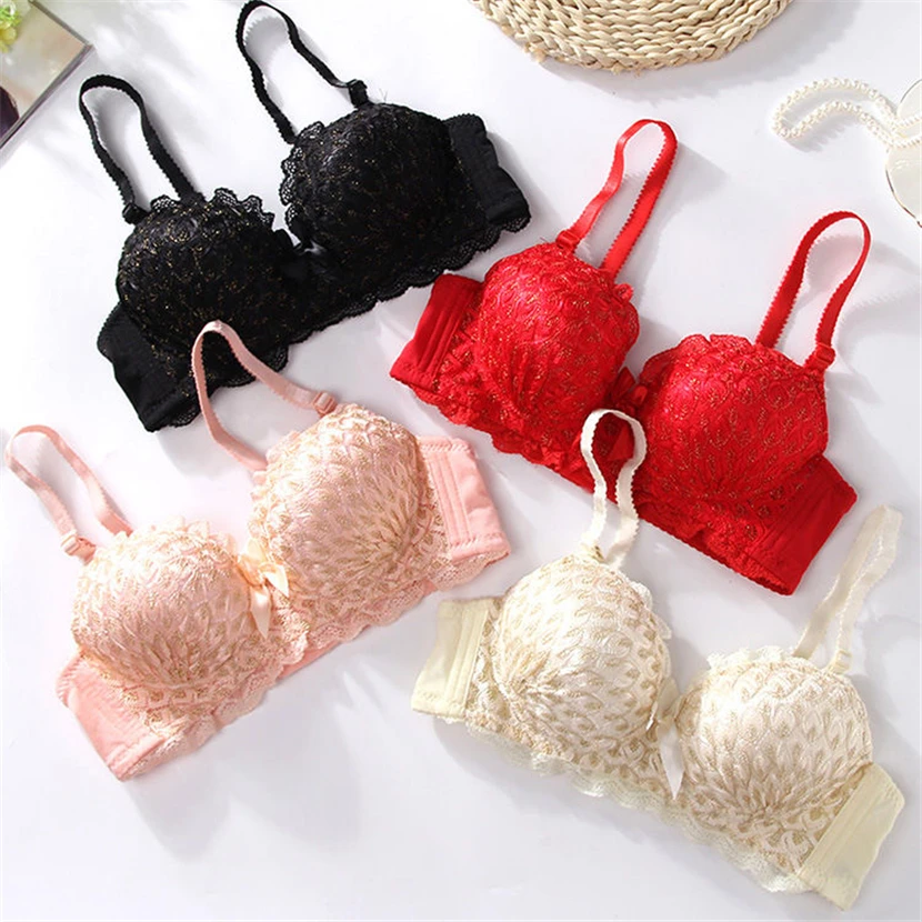 white bra and panty sets Summer Soft Women Sexy Lace Wireless Bra Brief Sets Hollow Out Bra Panties Suit Ladies Lingerie Light Yellow Underwear Set plus size underwear sets