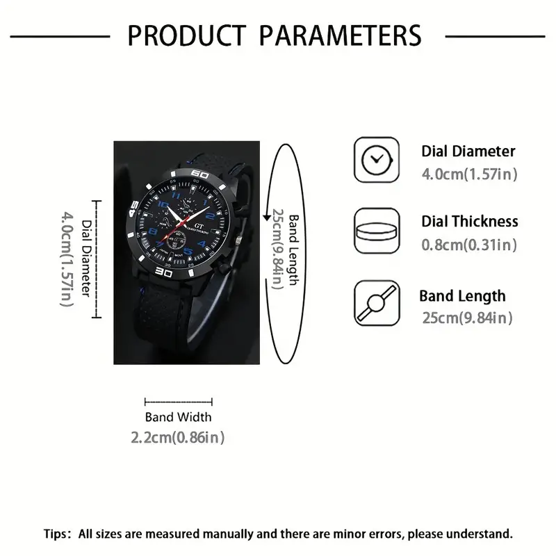 5 pieces of men's quartz watch set, perfect as a Christmas gift - Image 3
