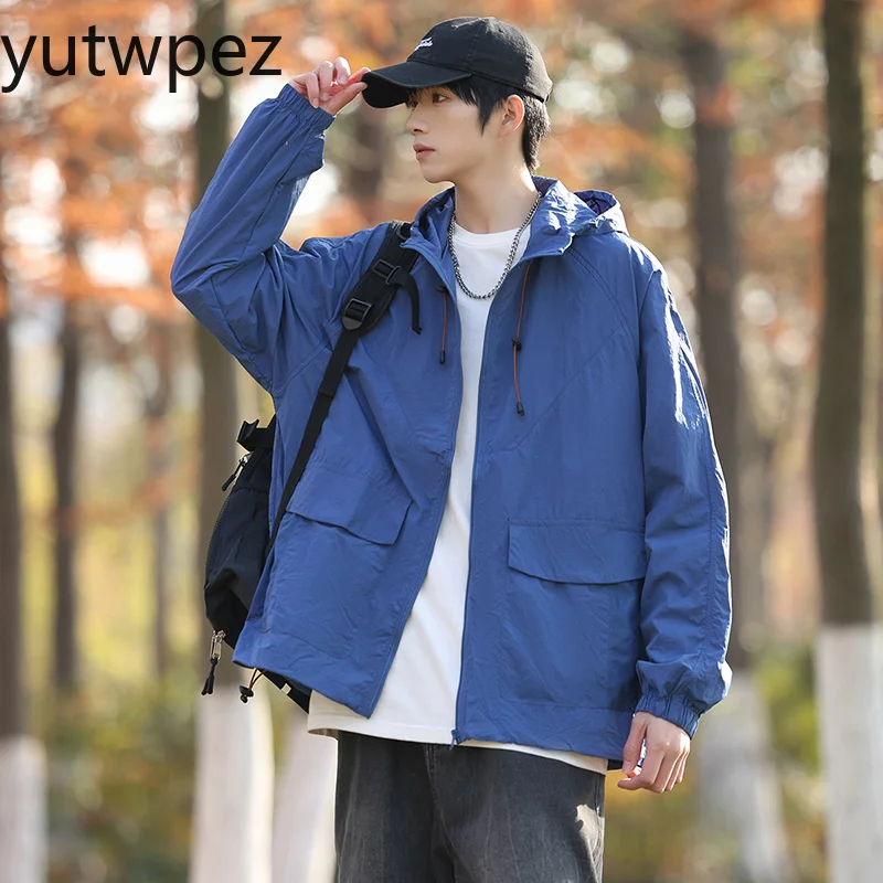 야외 하이킹 낚시 UPF50+ 자외선 차단 재킷 안티 UV 초박형 통기성 후드 사이클링 캠핑 스포츠 스킨 코트 유니섹스