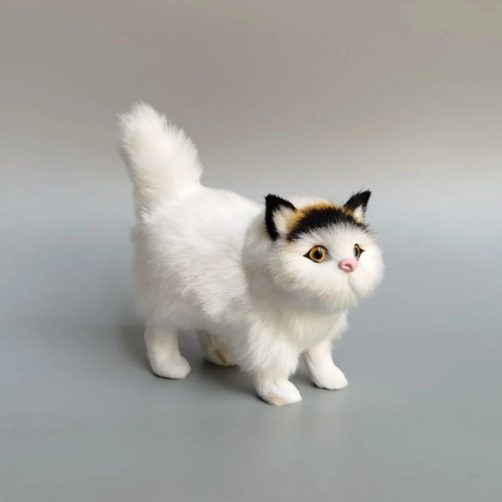 Simulation Cat Plush Toys Soft Stuffed Kitten Model Fake Cats Realist Animals for Kids Girls Birthday Valentine's Day Gift 5