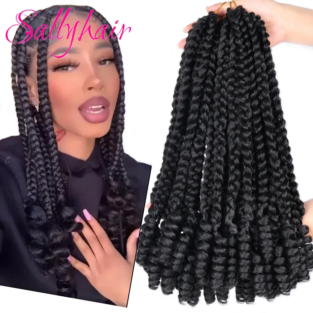 Sallyhair Synthetic Short Crochet Box Braids With Curly Ends Pre Stretched  10inch Omber Bob Box Braid Crochet Hair For Women - Synthetic Braiding  Hair(for Black) - AliExpress