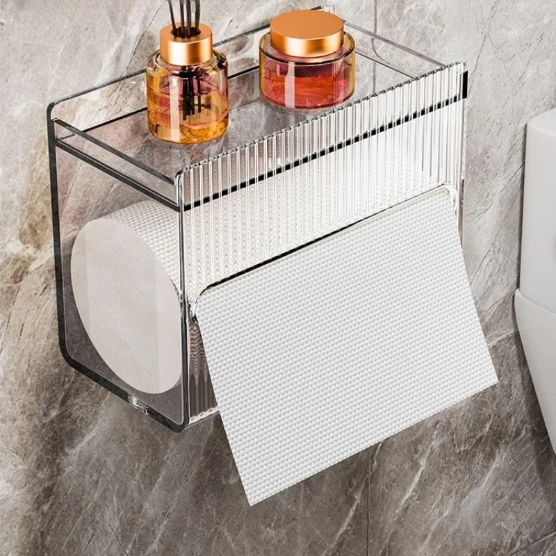 

Toilet Tissue Box Household Toilet Paper Box Wall Mounted Paper Drawer Toilet Placement Rack Toilet Roll Paper Storage Rack