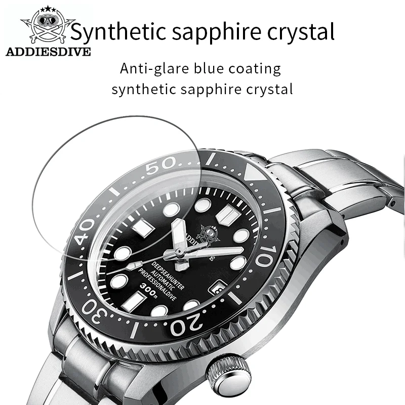ADDIESDIVE H7 Men Luxury Watch 30Bar Waterproof BGW9 Super Luminous Sapphire Grass NH35 Reloj Hombre Mechanical Automatic watch
