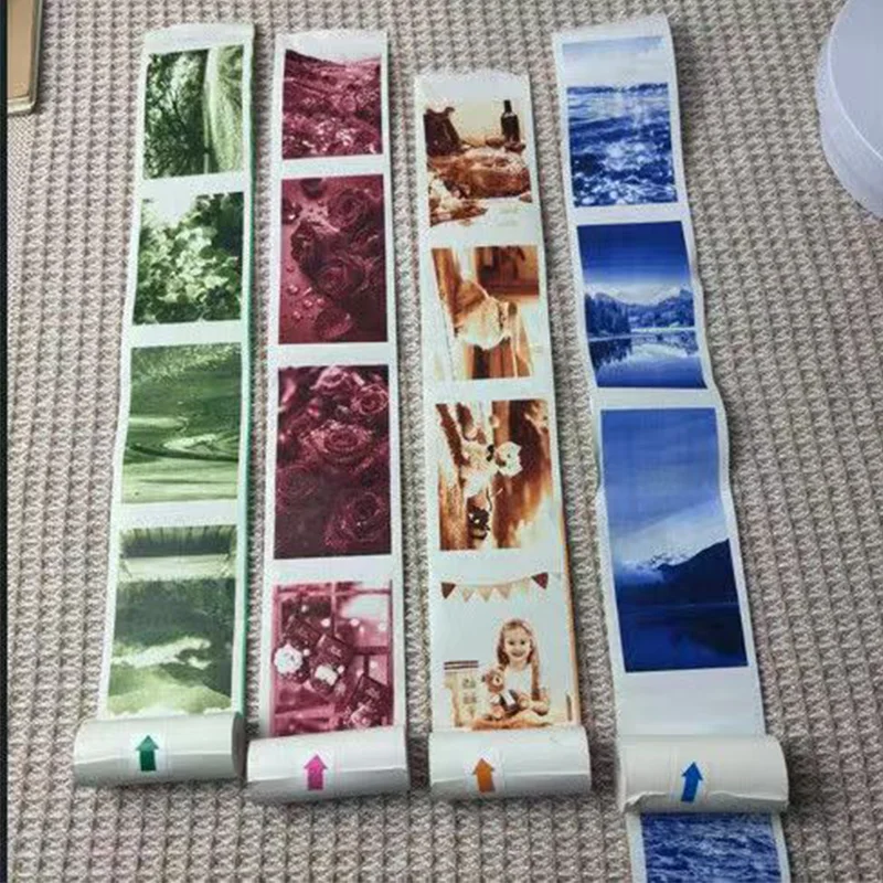 듀얼 컬러 인쇄 가능 스티커 용지, 57x25mm 박스형 감열 롤, 미니 프린터용 자가 접착 디자인, 다이어리 및 일상용