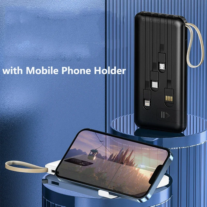 Power Bank 20000mAh Built In Cable Portable Charger Mobile Phone External Battery Fast Charger Powerbank For IPhone 16 Xiaomi Mi_voghion.com