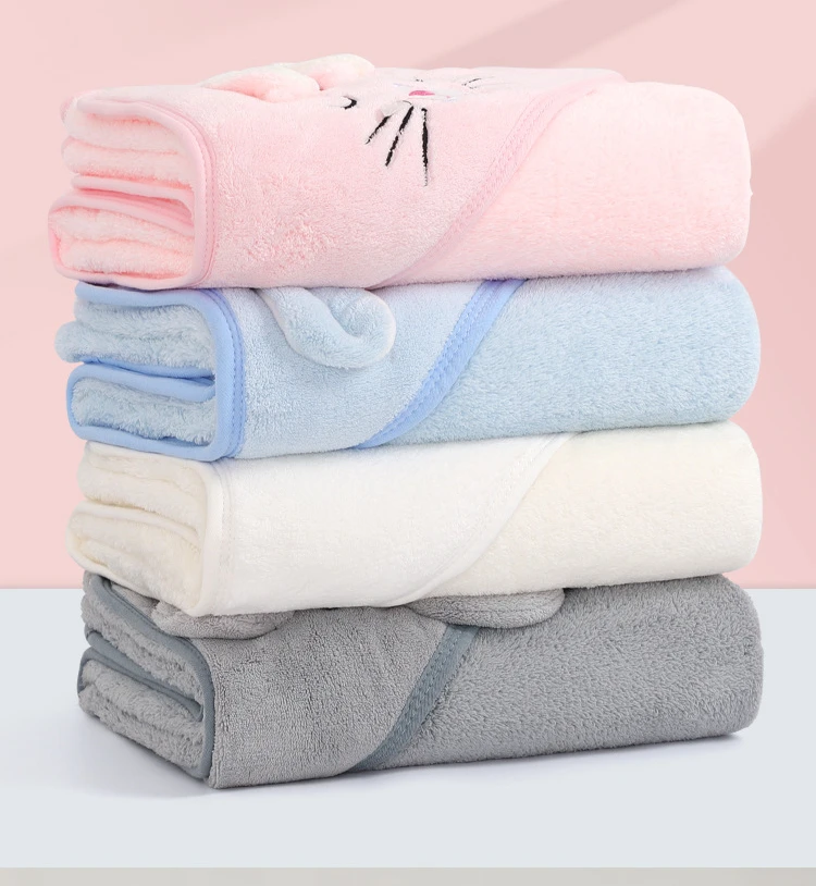 Newborn Baby Fleece Blanket Bath Towel for Girls