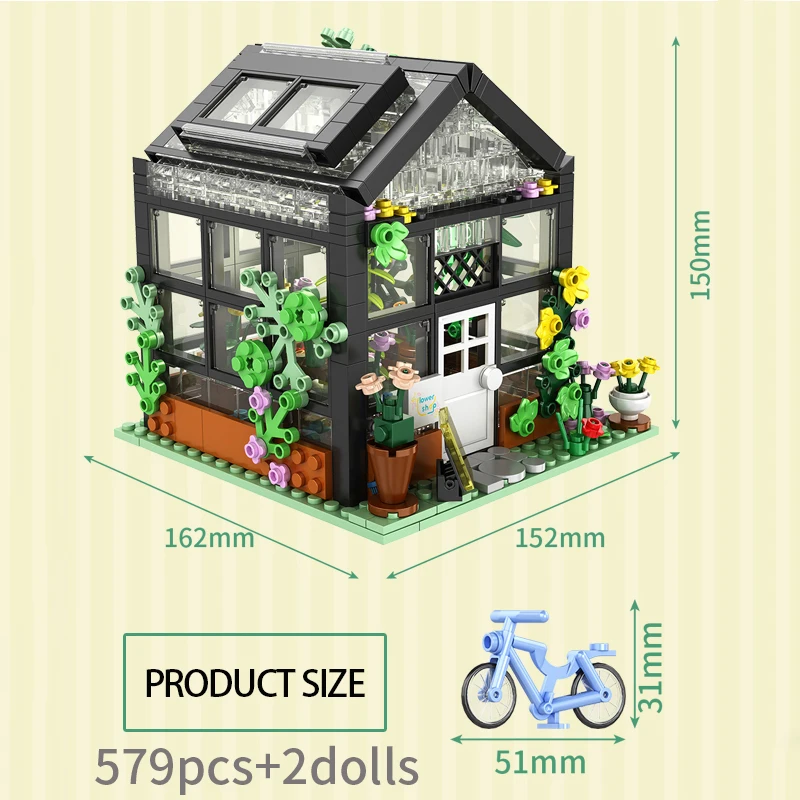 nesting blocks New Street View Coffee House Flower Shop Friends DIY City Building Blocks Garden Hotel Brick With Light For Girls Christmas Gift colored wooden blocks