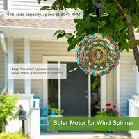Moteur solaire à vent avec crochet, carillon éolien à énergie solaire, ornement rotatif, décoration extérieure, moteur solaire 2