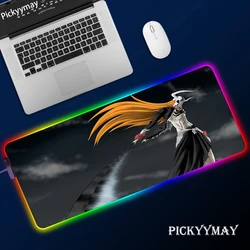 Grand tapis de souris de jeu couleur rose, 900x400, pour ordinateur LED RGB, accessoire de bureau 