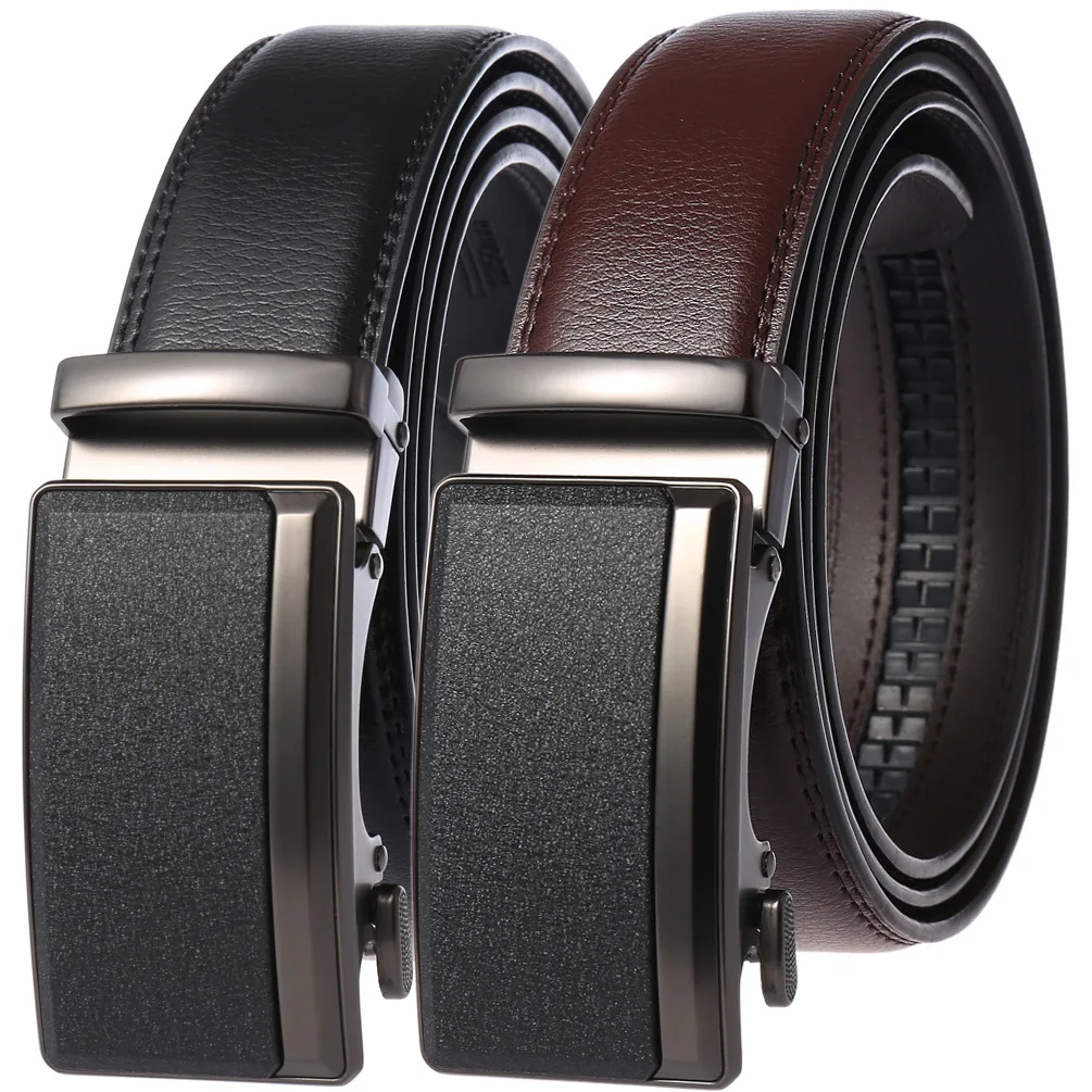 

Men's Leather Belts Fashion Automatic Buckle Cowskin Male Belts Luxury Designer Black Brown 3.5cm 남자벨트 gift for boyfriend حزام