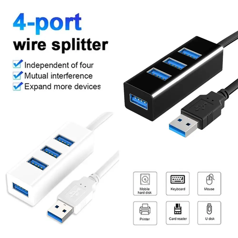USB 2.0 허브 전원 공급 장치 허브, PC 노트북 컴퓨터 액세서리용 USB 어댑터, ABS USB 분배기, USB2.0, 휴대폰 Acc Y8R1, 4 포트
